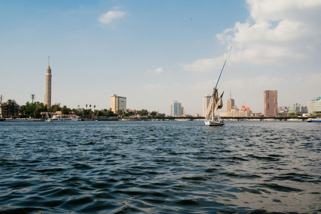 Cairo skyline across the Nile, home of the Egyptian Exchange where the MNT-Halan IPO made its trading debut