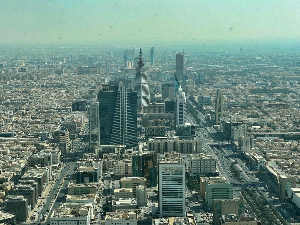 Riyadh skyline on a foggy morning, where Arada KSA plans a SAR14bn residential master plan in Al Rimal District