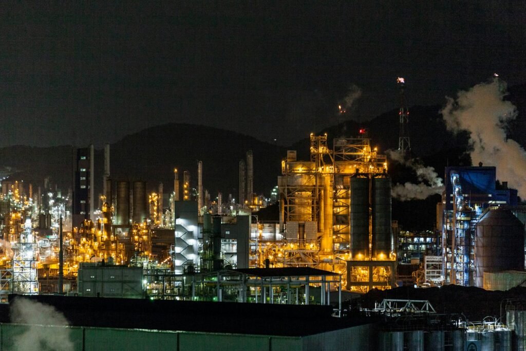 Duqm metals investments – industrial zone at night